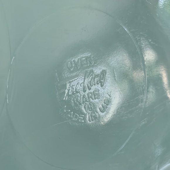 Individual Fire King turquoise divided platter - Picture 2 of 4